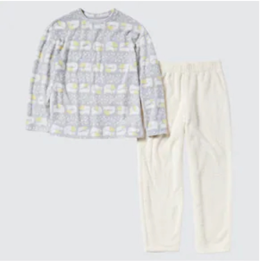 Uniqlo Ottaipnu cute animals fluffy fleece long sleeve pyjama or loungewear NWT